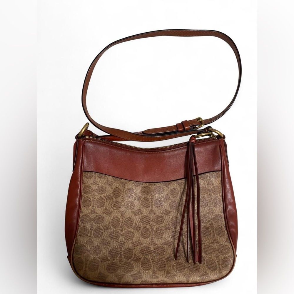 Coach Brown and Tan Shoulder Bag